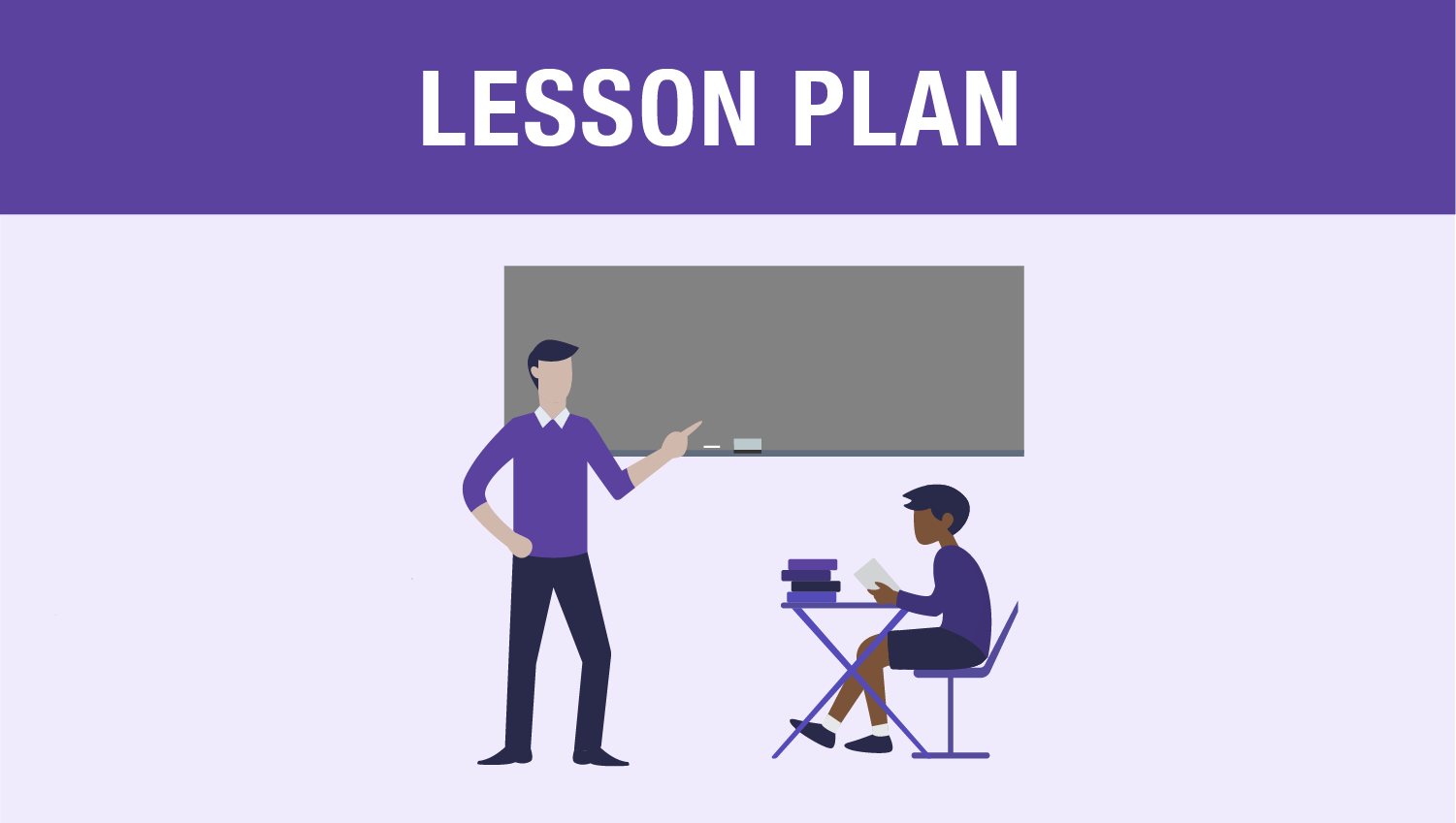 cartoon teacher and student in classroom